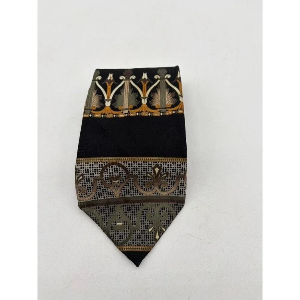Vintage Givenchy Tie Multicolor‎ Print Classic 100% Silk Geometric Size 58